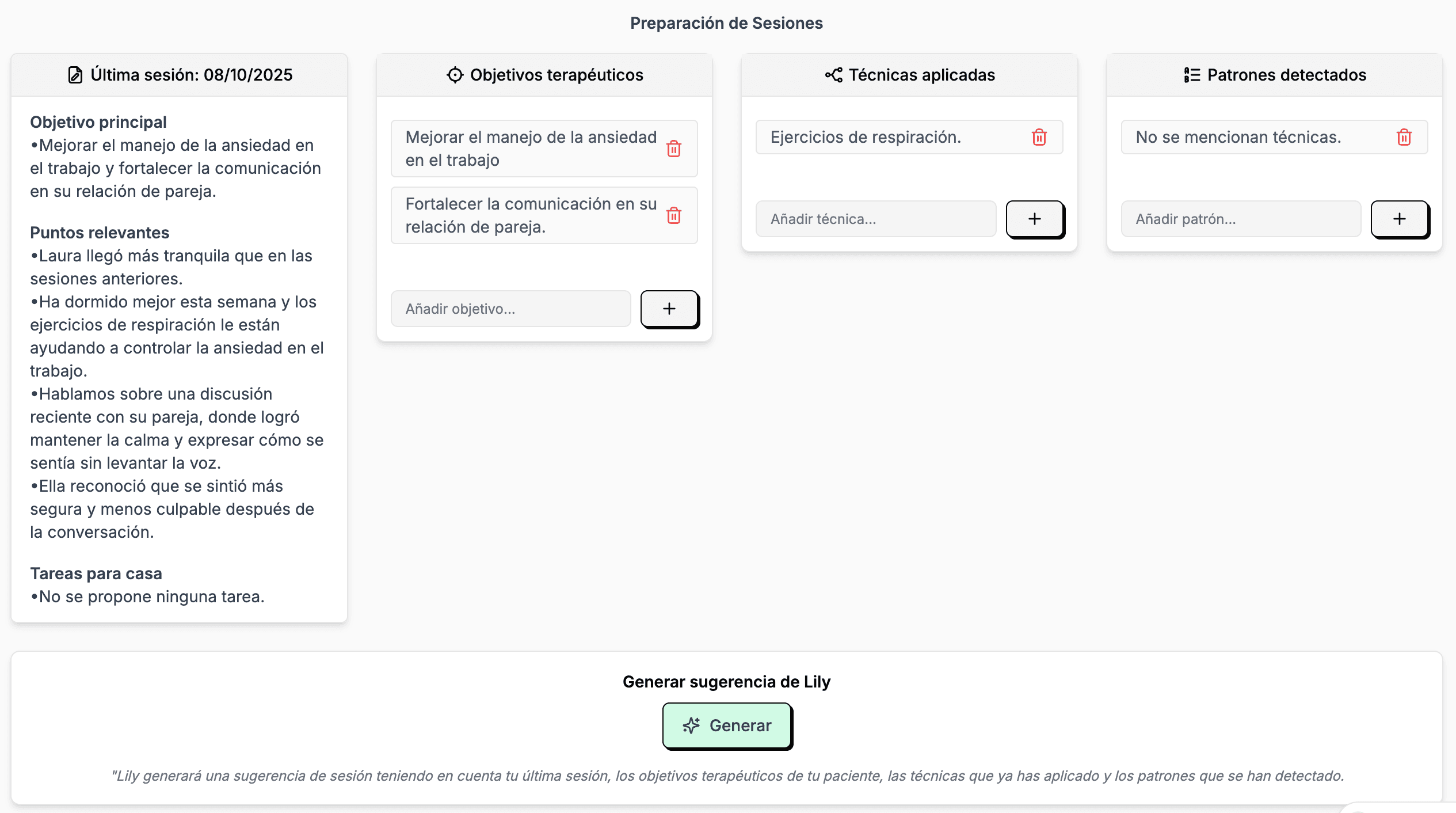 Sugerencias clínicas con IA — Onera